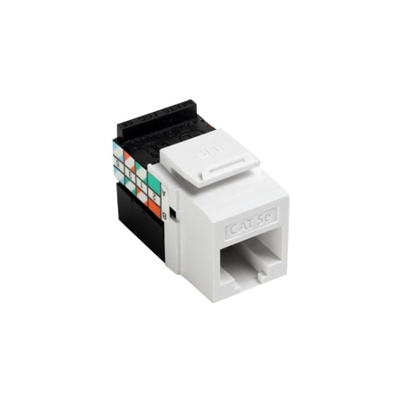 Leviton 1-Port Mod Jack 110 8W8P Utp, T568A/B Cat5E Quickport, Gigamax White 5G108-RW5